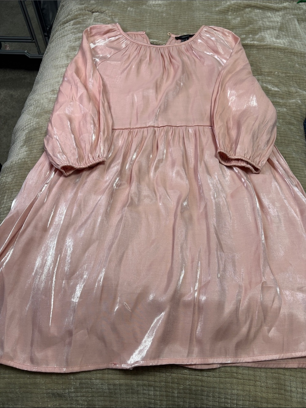 Forever 21 Pink Shimmer Babydoll Dress